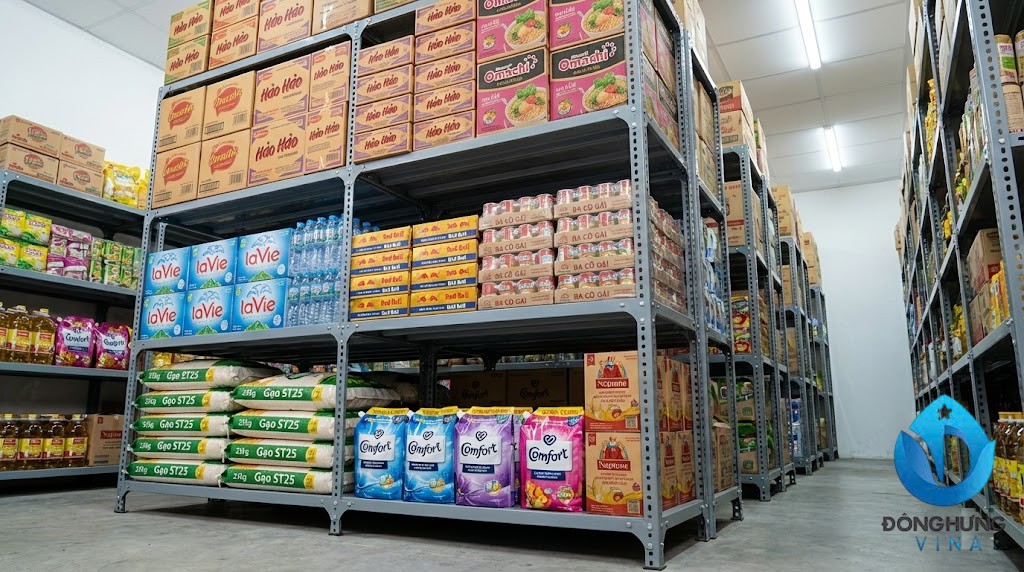 Hình ảnh các mẫu kệ sắt V lỗ đa dạng kích thước của Đông Hưng Vina