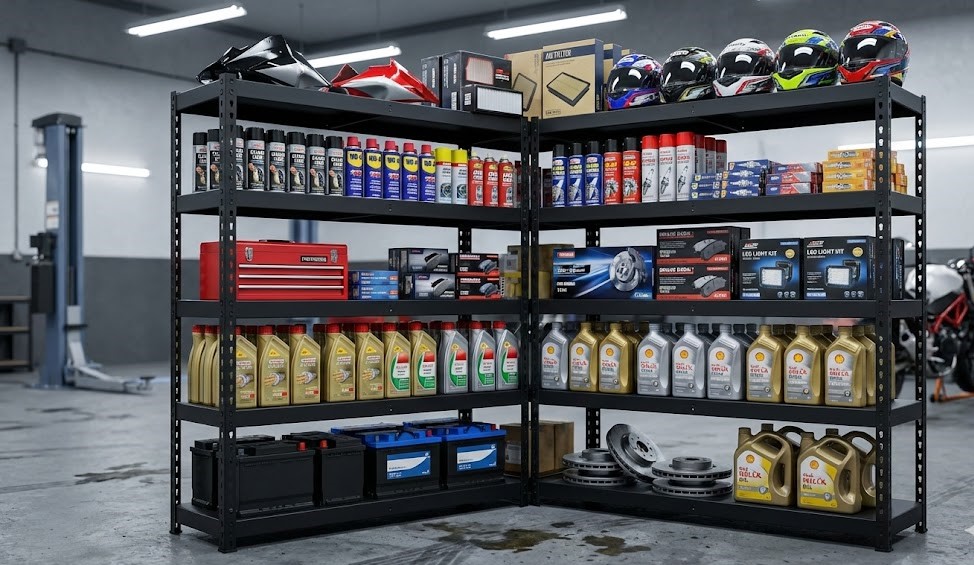 Hình ảnh thực tế kệ V gài 5 tầng dài 1.2m lắp đặt hoàn thiện