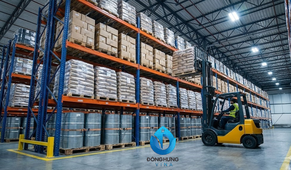 Hình ảnh thực tế hệ thống kệ để pallet tải trọng nặng 3000kg