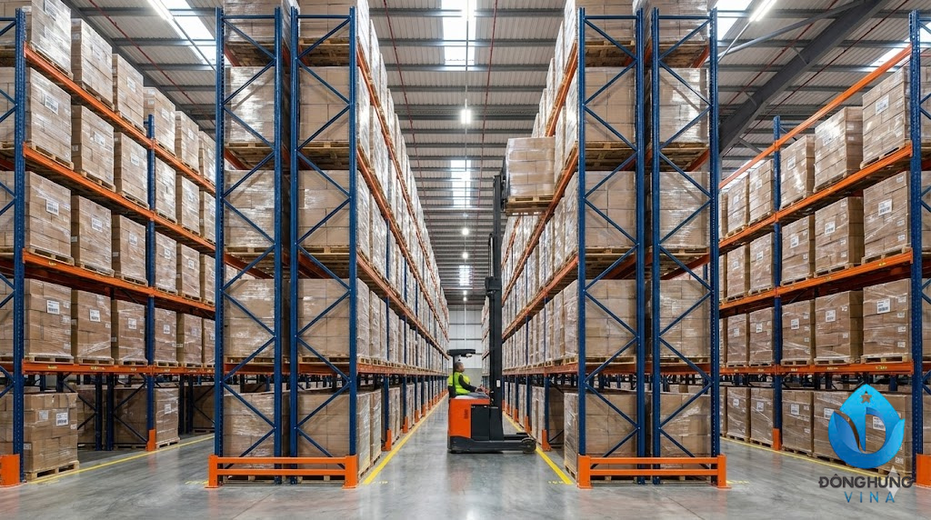 Dự án lắp đặt hệ thống kệ hạng nặng cho kho Logistics